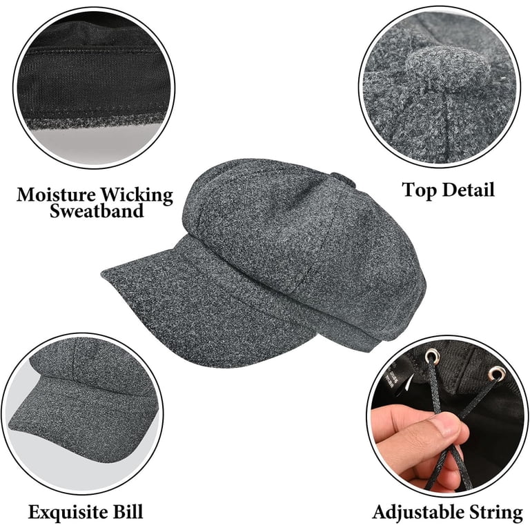 Derest, Women‚Äôs Newsboy Cap, One Size, Gray Wool Blend  display picture 2
