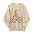 thumbnail image 5 of NMMUED Christmas Sweatshirt Cute Fall Tops Christmas Shirts for Women Womens Graphic Sweatshirts Vintage Christmas Sweatshirt Cute Sweatshirts Christmas Apparel for Women Beige L, 5 of 5