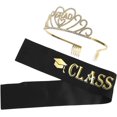 thumbnail image 1 of AVEKI 2024 Graduation Sash Crown Tiara Kit Rhinestone Graduation Party Headband Shoulder Belt 0601M, 1 of 8