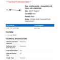 thumbnail image 2 of Rear Axle Assembly - Compatible with 2006 - 2010 BMW 650i 2007 2008 2009, 2 of 2
