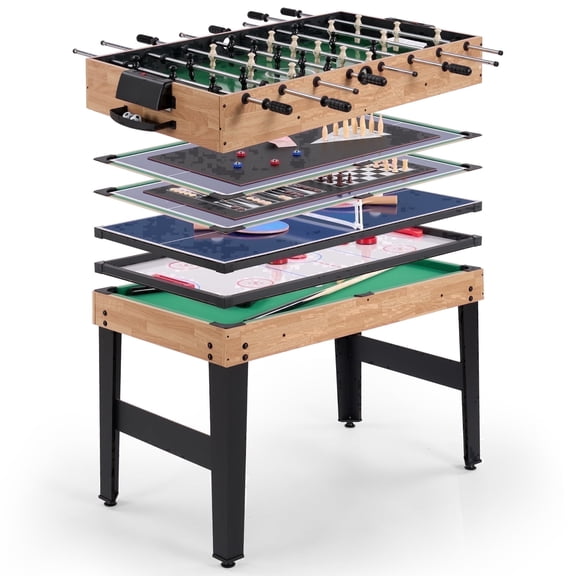 Naipo 48 in 10 in 1 Combo Game Table Set Multi Game Room Table with Air Hockey Foosball Pool Gift for Friends Family