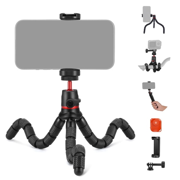 Trípode NEEWER T72 para iPhone con Control Remoto y Montura para Cámara de Acción