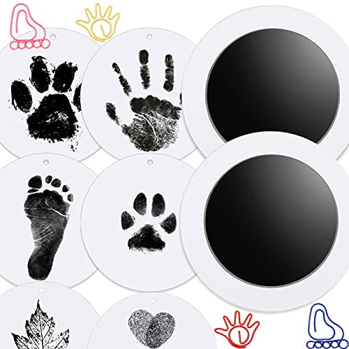 14 Pcs Paw Print Kit Ink Pad for Pet Dog Baby Hand Foot Prints Inkless Clean Touch Ink Pad with 4 Pcs Paw Print Ink Pads and 10 Pcs Imprint Cards Family Memory Gift Black 