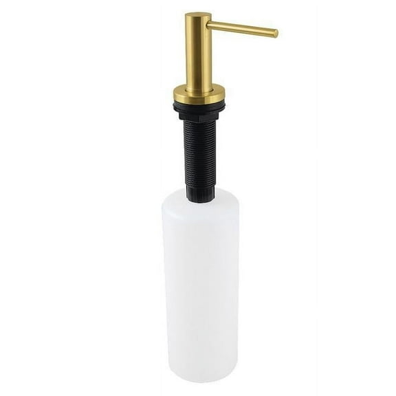 Kingston Brass SD8617 2.38 in. 17 oz Elinvar Stainless Steel Nozzle Soap Dispenser, Brushed Brass
