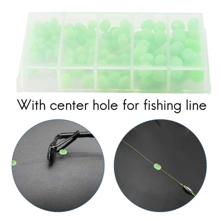 100pcs Oval Soft Luminous Fishing Beads Sea Fishing Floating Float