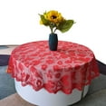 thumbnail image 6 of PEIBang Valentine's Day Red Round Tablecloths,Vintage Lace Table Clothes,Rustic Heart Embroidered Table Cover for Holiday Party Dining Decor, 6 of 6
