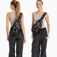 thumbnail image 6 of Sling Backpack,Skeleton Pumpkin Halloween Pattern Crossbody Bag with Water Bottle Holder,Waterproof Sling Bag for Men/Women with Chest Phone Holder for Hiking,Travel, 6 of 6