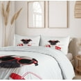 thumbnail image 6 of Ambesonne Pug Duvet Cover Sets, Dog Going to the Movies, 2-King, Cream Red Black, 6 of 7