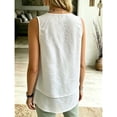 thumbnail image 3 of WCJM Womens Basic Chiffon Tank Top Sleeveless Double Layers Lightweight Comfy Blouse Tunic Classic Summer Top Women's Camis（White,2XL）, 3 of 7