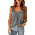 thumbnail image 1 of JIUIKE Tank Tops for Women Sleeveless Basic Summer Shirts Scoop Neck Loose Fitting Tanks Color Block Shirts, 1 of 6