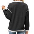 thumbnail image 7 of Wevis Autumn Henley Sweater for Women Color Block Button V-Neck Long Sleeve Knit Pullover Contrast Cuff Loose Daily Tops, 7 of 7
