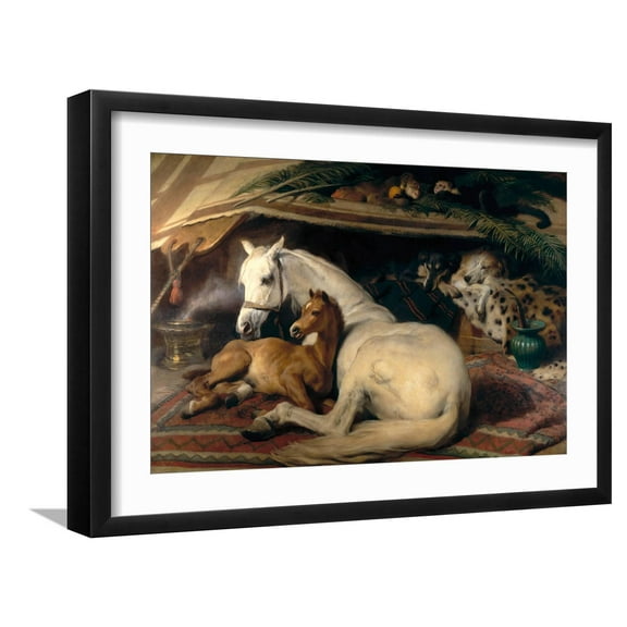 Art.com The Arab Tent, 1866 Art Print by Edwin Henry Landseer, Black Frame Wall Art, 23" x 17"