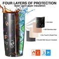 thumbnail image 7 of 20oz Tumblers Halloween Pumpkins Skulls and Bats Stainless Steel Vacuum Insulated Double Wall Travel Tumbler Cups Mug with Lid and Straw,Cleaning Brush for Cold & Hot Drinks, 7 of 7