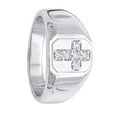 thumbnail image 5 of Forever Jewels 0.40 CT Round Cut Moissanite Men Engagement Cross Ring 14K White Gold Plated, 5 of 5