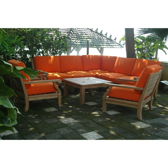 Anderson Teak Riviera Luxe Wooden 8 Piece Patio Conversation Set