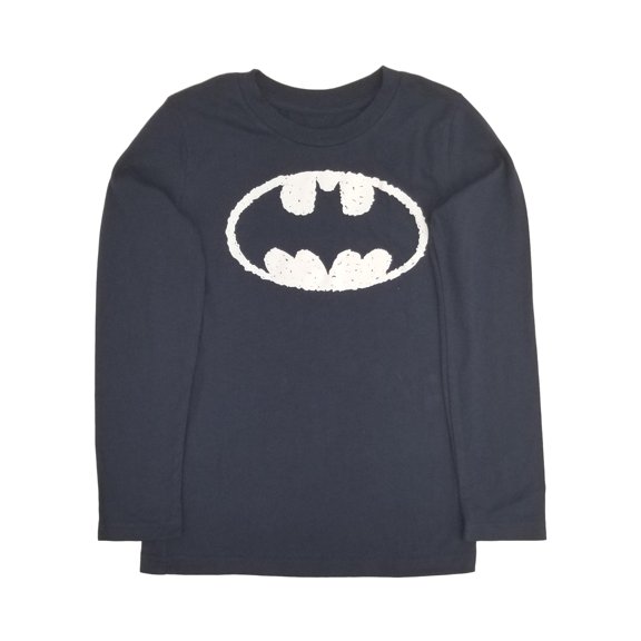Batman Boys Navy Blue Long Sleeve Logo T-Shirt Tee Shirt 7