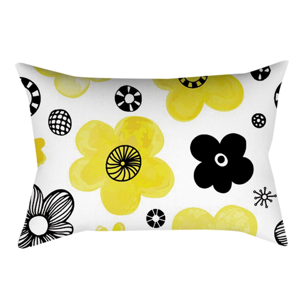 18inch Cushion Cover Sofa Home Decor Waist Yellow Polyester Pillow Case 