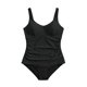 thumbnail image 3 of Conjunto de Bikini de Cintura Alta para Mujeres Traje de Baño Tankini de Correa de Color Sólido con Sujetadores Acolchados Extraíbles, Nylon + Spandex, Alto Corte Delgado, 3 of 6