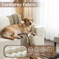 thumbnail image 5 of 3 Seats Boneless Modular Cloud Sectional Sofa with Chaise & Ottoman, Extra-Wide Deep Seats Plush Corduroy Sleeper Soft Couch for Modern Living Rooms, Small Spaces & Apartments Beige 108"-U Shape Left, 5 of 8