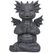ABZ Brand Zen Dragon Meditation Praying Dragon Lotus Pose Figurine Statue