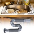 thumbnail image 3 of Side Discharges Sink Drain Pipe Sink Sewer Tube Odor Proof Kitchen Sink Drainages, 3 of 9