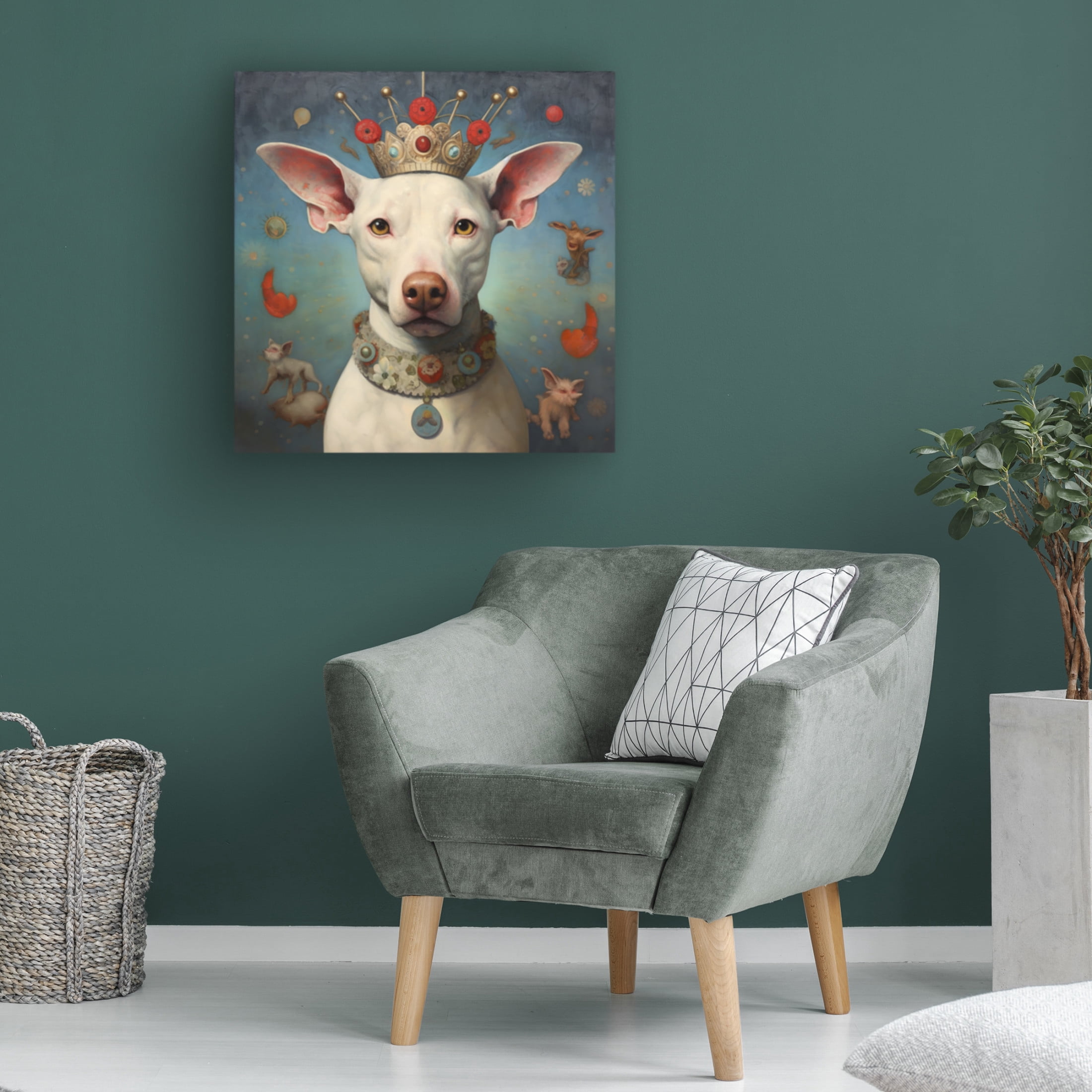 Canvas Wall Art - Ray Heere 'Art Dog 9' Wall Art for Living Room, Bedroom, or Office Décor by Trademark Fine Art - 14 x 14 Inches