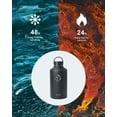 thumbnail image 6 of Buzio 64 oz Insulated Water Bottle with Straw & 3 Lids, Half Gallon Water Bottle Stainless Steel with Carrying Strap for Gym Sports Outdoor Hiking, Magic Black, 6 of 8
