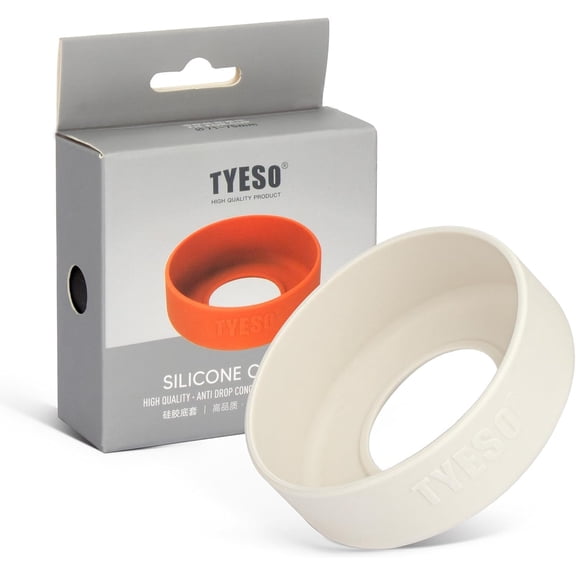 TYESO Silicone Water Bottle Boot for 30oz Tumbler, Anti-Slip Water Bottom Protective Sleeve, White
