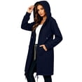 thumbnail image 5 of Women's Loose Fit Fleece Lined Winter Hooded Full Zip Long Sleeve Jacket Coat Casual Warm Outwear | CSEONE,Navy S, 5 of 8