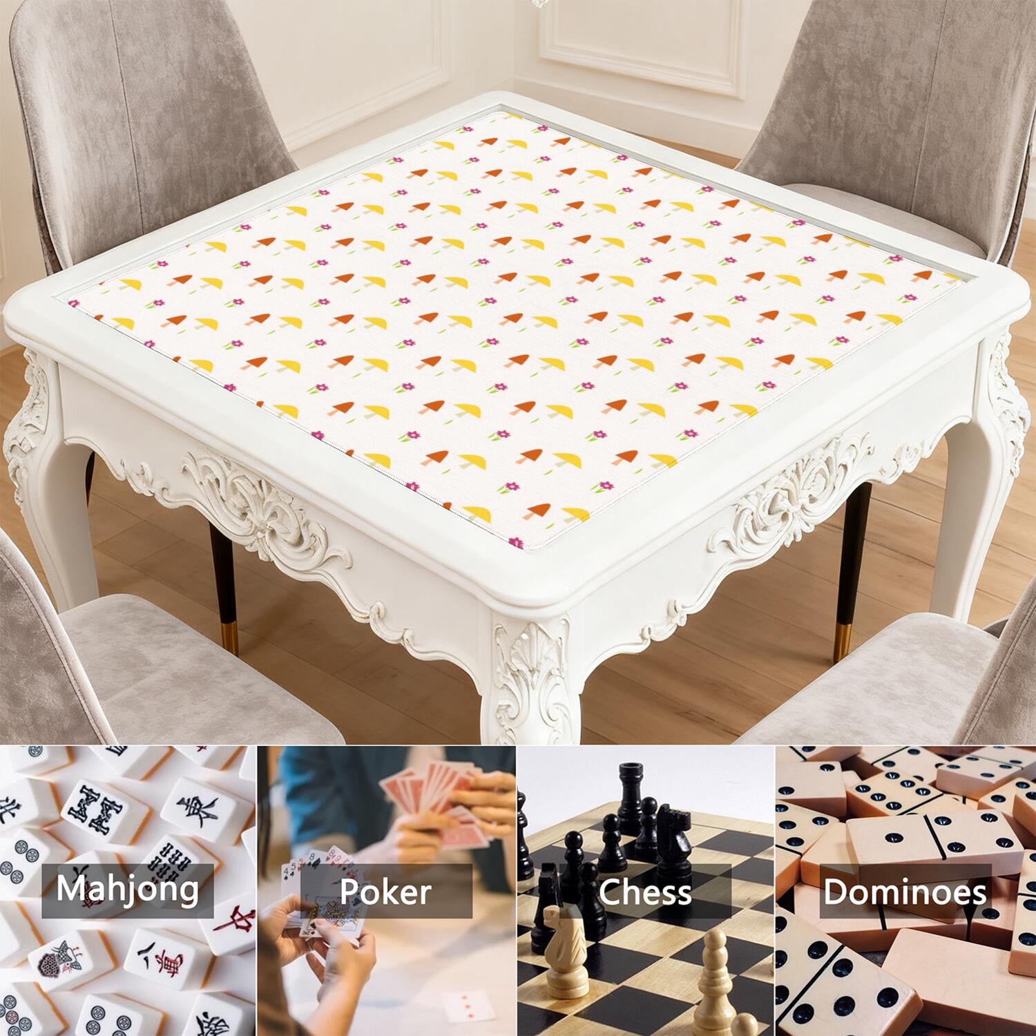 Large Square Plants Style Mat 31.5x31.5 Inches Made of High Quality Rubber with Anti-Slip Properties and Noise Reducing Technology for Card Games