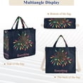thumbnail image 6 of FORMRS Womens Corduroy Tote Bag Crossbody Shoulder Handbag with Pocket, Blue Christmas Light, 6 of 7