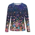thumbnail image 4 of Cute Tops for Women, Women's Casual Long Sleeve Crewneck Loose Tops Blouse Shirts Ladies Gradient Comfy Tops and Blouses, 4 of 5