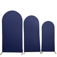 thumbnail image 2 of BalsaCircle 3 Fitted Navy Blue Matte Spandex Round Top Wedding Arch Backdrop Stand Covers Set Party, 2 of 8