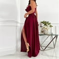 thumbnail image 3 of Women's Long Maxi Summer Dresses Sexy Ruffle One Shoulder Sleeveless Split Fit and Flare Dress Party Wedding Guest Cocktail Dress for Women 2025 Hot, 3 of 5