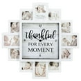 thumbnail image 6 of White Picture Frame Photo Collage Clock - 12 Slots, Farmhouse Wall Decor, Wall Clock for Living Room, Bedroom, Kitchen, Office (Thankful, 20"x20"), 6 of 6