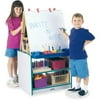 Rainbow Accents 2 Station Easel - Black-Color:Teal