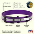 thumbnail image 3 of Dogline - Biothane Translucent Reflective Waterproof Dog Collar Strong Coated Nylon Webbing Black Hardware Odor- Proof High Performance Fits Small Medium Large Dogs (Purple: L: 22" - 25" | Width 1"), 3 of 8
