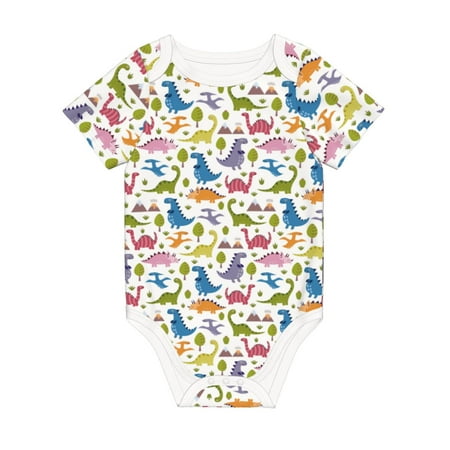 

Matuu Cute Dinosaur for Baby Short-Sleeve Bodysuit Soft Cotton Comfortable and Breathable Perfect for Newborns and Infants