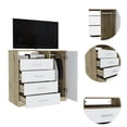 thumbnail image 4 of TUHOME Peru 4 Drawer Dresser - Light Oak/White Engineered Wood, 4 of 7