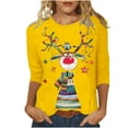 thumbnail image 2 of Sevevn Blouses for Women Women's Christmas Fashion Printed T-shirt 3/4 Sleeves Blouse Round Neck Casual Tops Great Gifts for Less, 2 of 4