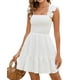 thumbnail image 1 of Vestido GLNEGE para graduación de verano, en forma de A, con volantes, blanco, para mujer, 1 of 5