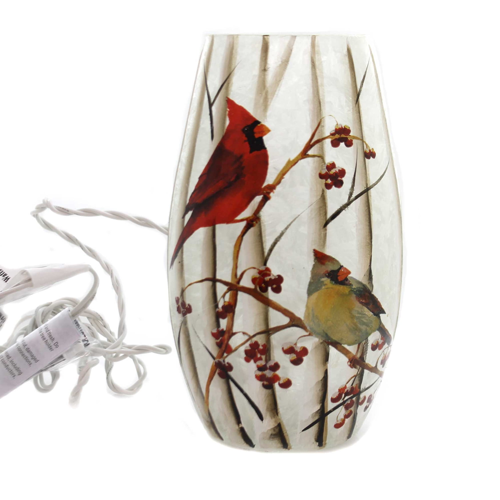 Stony Creek CARDINAL LIGHTED VASE GLASS Glass Male Electric Walmart