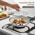 thumbnail image 6 of Innerwell 12 Inch Ceramic Hybrid Tri-Ply Stainless Steel Frying Pans Nonstick W/Lid, Large Induction Skillet Frying Pans for Cooking, 6 of 8