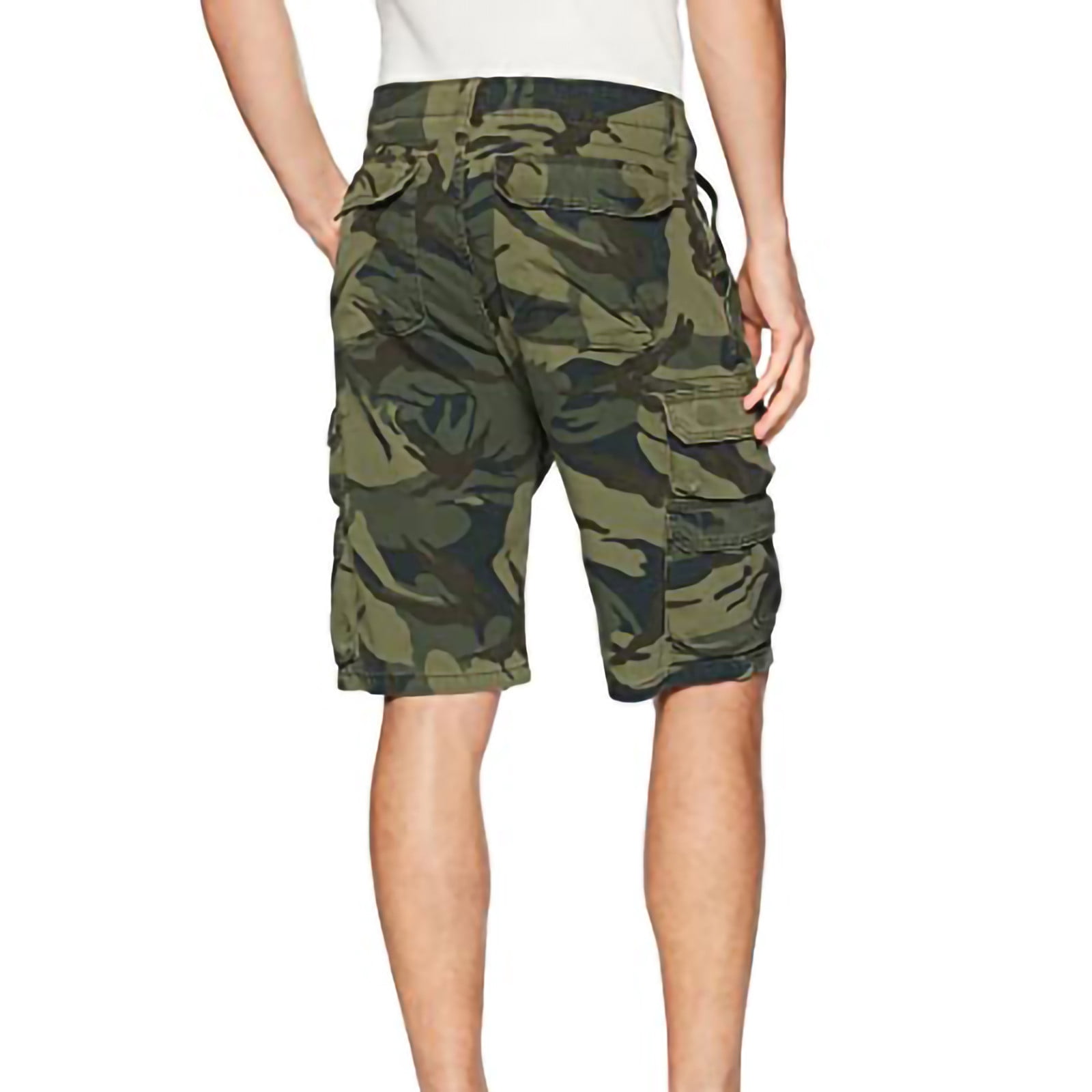Clodeeu Men's Casual Comfy Multiple Pockets Premium Twill Cargo Shorts Overalls Shorts (Green Xxxl), Size: 3XL