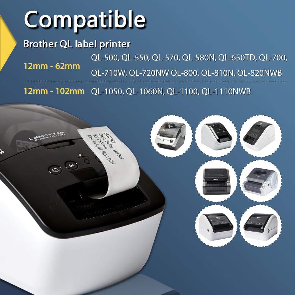 Compatible Address/Barcode Labels Replacement for Brother DK-1209 (2-3/7" x 1-1/7"), Use with Brother QL Label Printers [20 Rolls/16000 Labels]