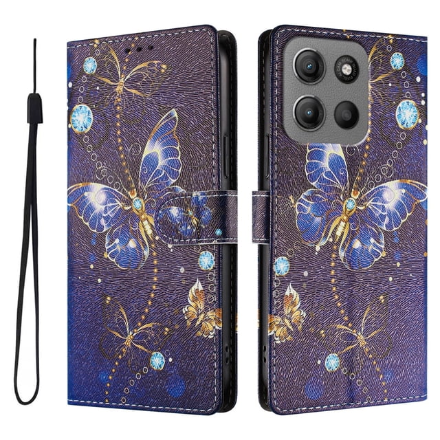 FOXDOCK Funda Tipo Cartera para Motorola Moto G15/G15 Power con Soporte y Correa – Diseño de Patrones Lindos