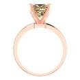 thumbnail image 4 of 2 ct Princess Cut Yellow Moissanite Solitaire 18K Rose Gold Womens Engagement Ring, 4 of 5