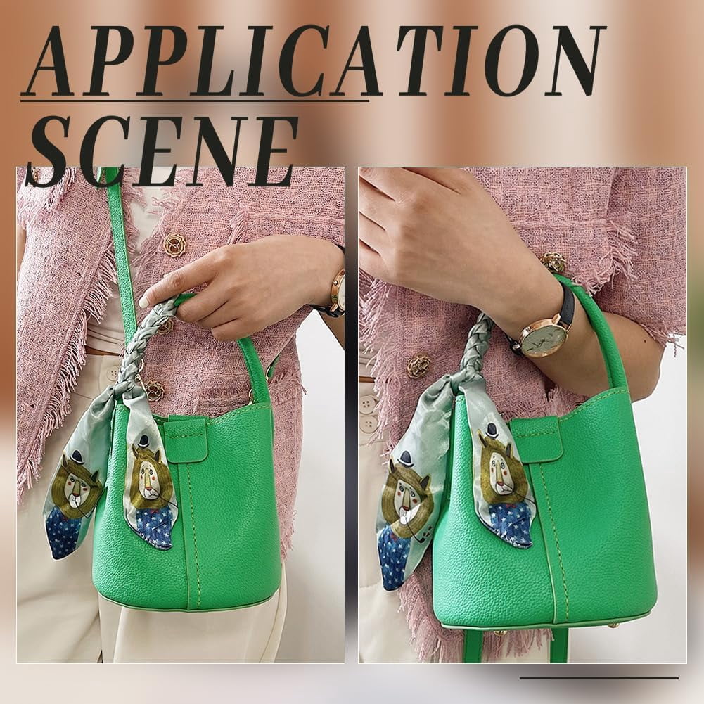 Brown DIY Imitation Leather Bucket Bag Sewing Kit Women Handbag Making Set Imitation Leather Clutch Bag Making Material Accessories for DIY Handmade Bag Craft 6.7x3.9x4.72 Inch Green