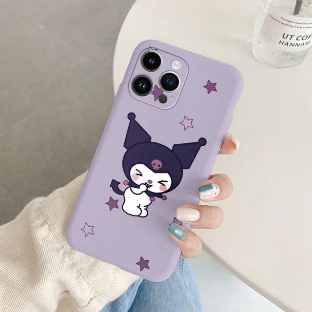 Cartoon Phone Case for For Apple iphone 15 Pro Max 15 Plus Girls Anti-drop Cinnamoroll Kuromi Hello Kitty Silicone Siling Cover ZR