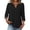 Black, variant on YuXingFu Going Out Tops V-Neck Pleated Ruffle Hem for Casual Black S